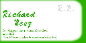 richard mesz business card